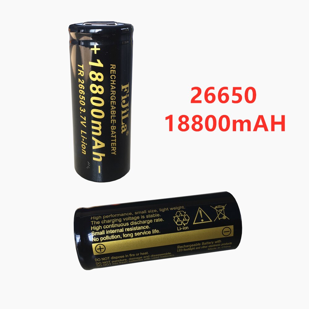 100% Battery 26650 3.7V 18800mA Rechargeable Battery 50A Lithium Battery Suitable for Power Tools