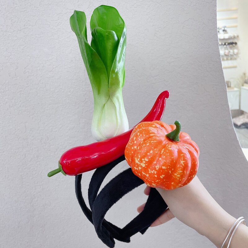 Diadema de zanahoria divertida para mujer, cintas para el pelo de verduras para mujer, bandana bonita para lavar la cara, accesorios para el cabello,