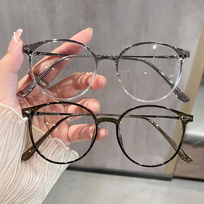 Retro anti-sininen valo lasit naisten miesten pyöreät kehykset tietokoneen lukulasit vintage ylisuuret optiset silmälasit