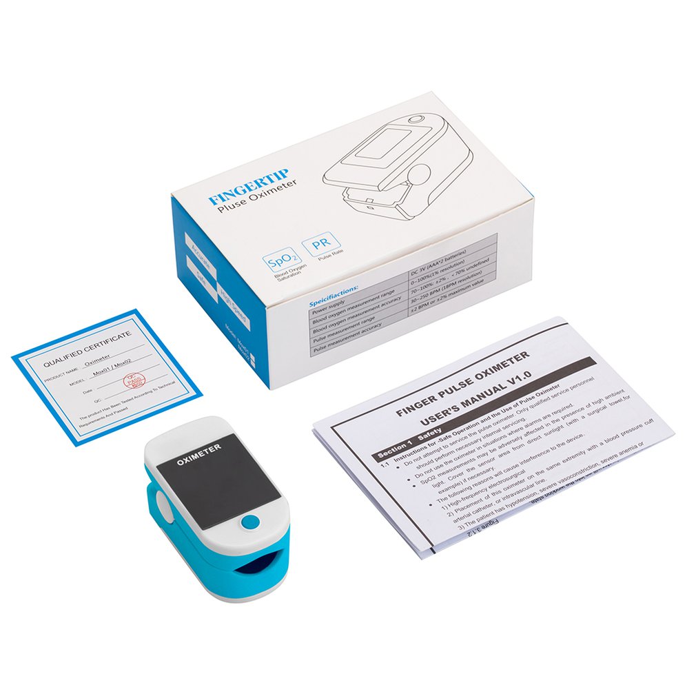 Fingerspids puls oximeter de dedo pulso oximetro hjem familie puls oxymeter pulsioximetro finger puls oximeter ce led oled: Hvid