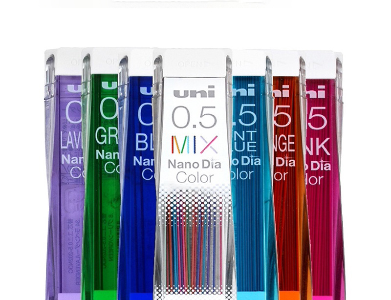 1 Tube Japan Colored Mechanical Pencil Graphite Leads Nano Dia 202NDC 0.5mm Colorful Refill Writing Drawing Office School Supply