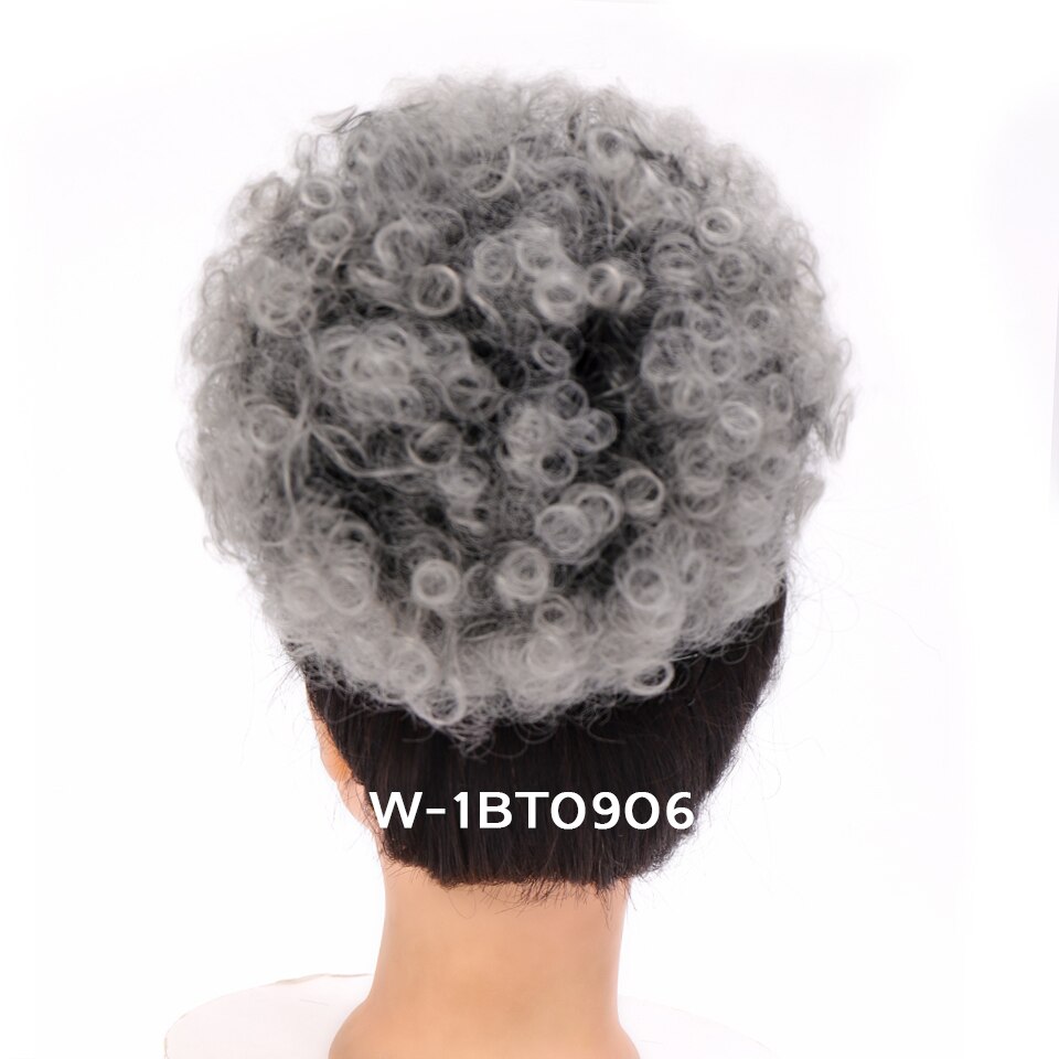 WTB Afro Puff Ponytail Elastic Drawstring Chignon Hairpieces for Women Short Kinky Curly Synthetic Updo Clip in Hair Extensions: T1B/613