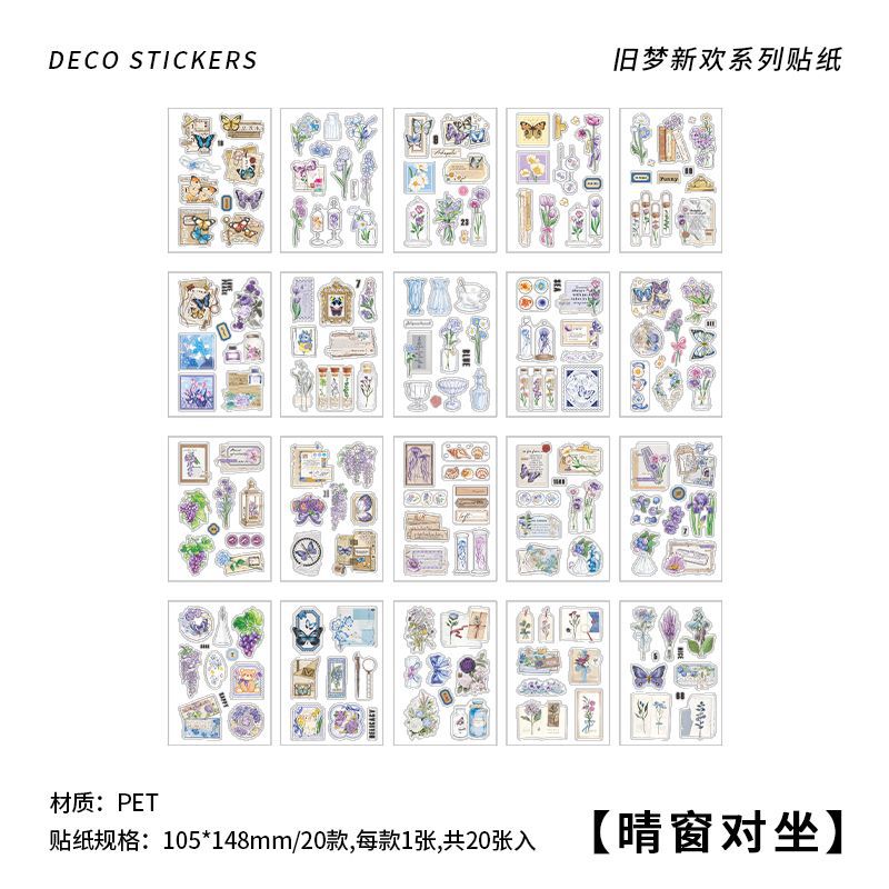 20 szt. Naklejki robić scrapbookingu książki w stylu klasyczny klej dekoracyjny Diy album robić scrapbookingu ręcznie robiony dziennik śmieci: zielone światło