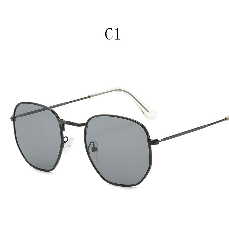 Oval belægning polariserede solbriller kvinder stilfulde oversize metal udendørs mænd solbriller nuancer briller  uv400: 13- bls 3418a-c1