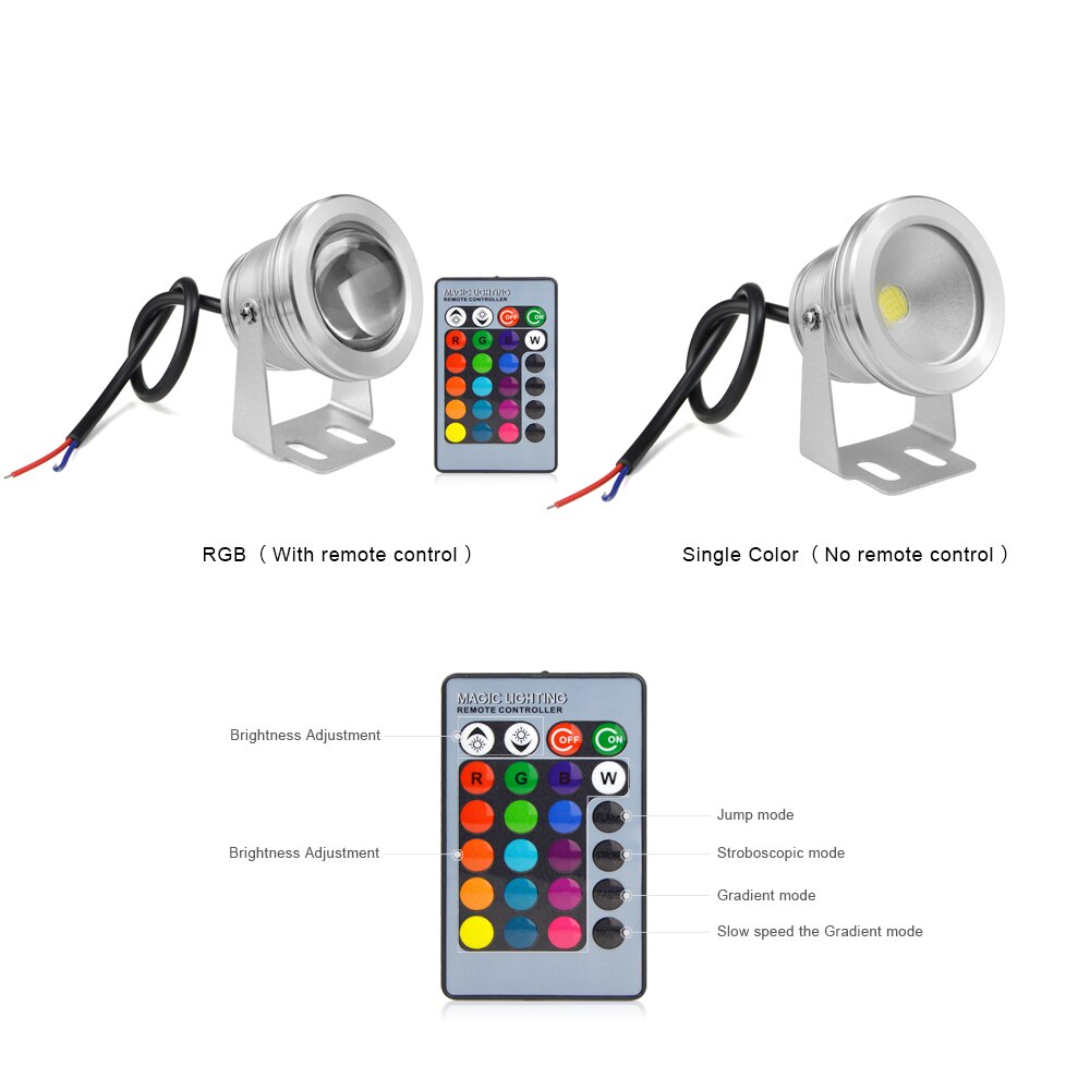 10 W RGB Unterwasser LED Teich licht Wasserdichte AC 12 V Scheinwerfer Birne Schwimmen Schwimmbad Brunnen Garten Angeln Panzer Piscina lampe