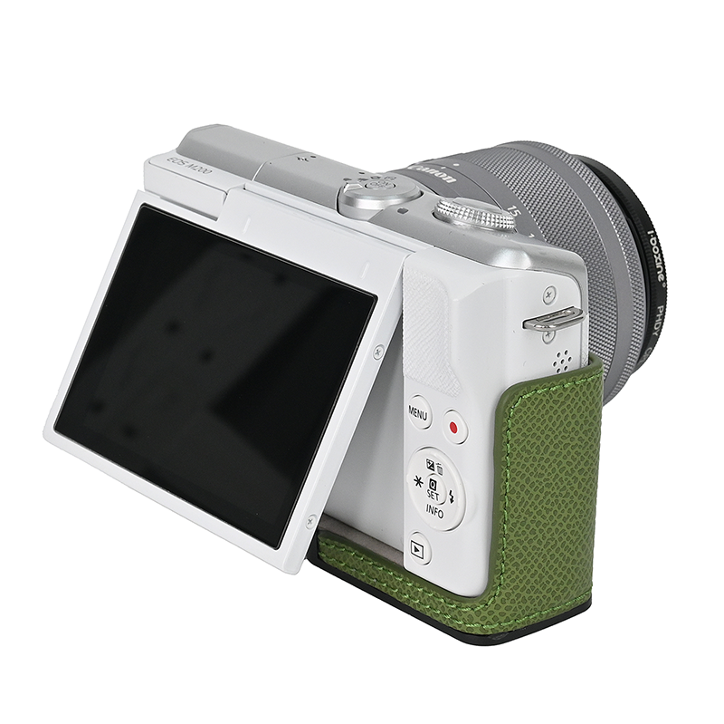 Funda de cuero PU para cámara de vídeo, Protector de Base con estampado de Palma de medio cuerpo para Canon EOS M200, M100, M10, M2 M
