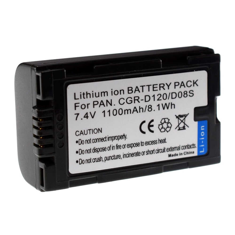 2pcs CGR-D120 D20 D08 Li-Ion Battery Pack for Panasonic D08R D08S Camcorder