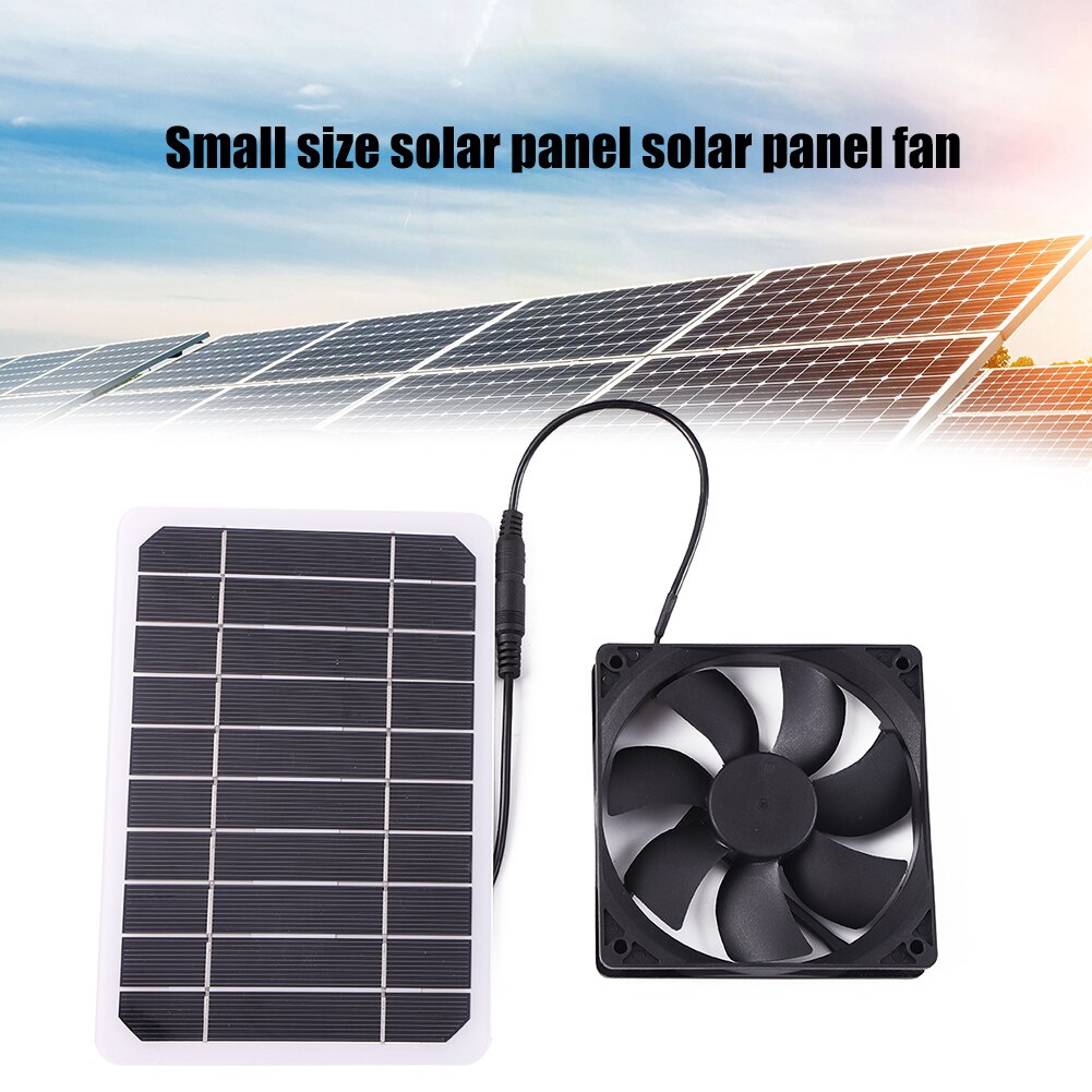 6W 5V Solar Exhaust Fan Air Extractor Portable Solar Panel Fan Exhaust Air Flow for Dog Chicken House Home Outdoor Greenhouse
