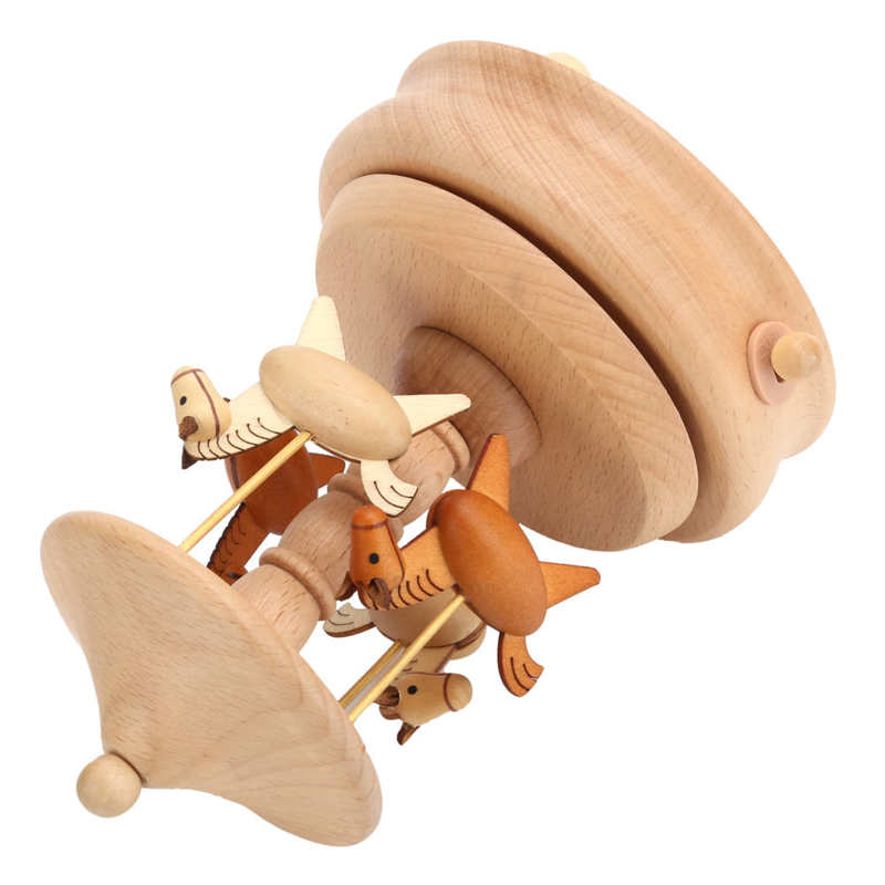 music wooden Cute Music Box Wooden Rotating Musical Box Wood Crafts Birthday Home Decor wooden music box