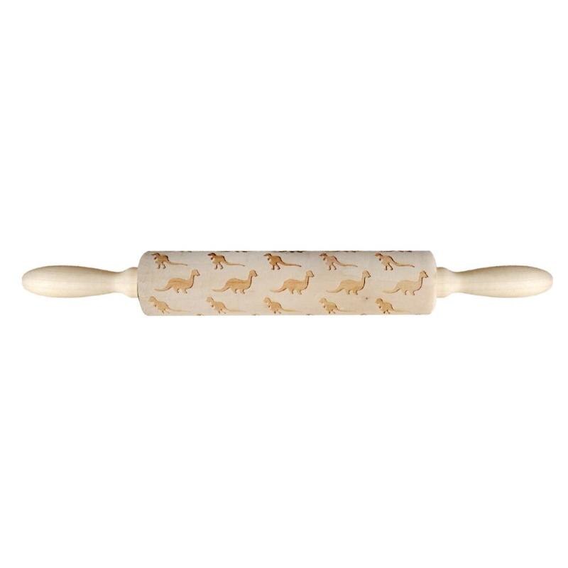 Cute Animal Wood Embossing Rolling Pin for DIY Baking Cookies Noodle Biscuit Fondant Cake Dough Engraved Roller: 12