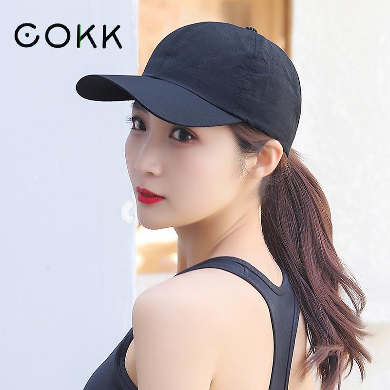 Cokk sommer baseball kasket hurtigtørrende sommerhatte til kvinder mænd unisex solskærm udendørs sport kasket åndbar snapback solhat