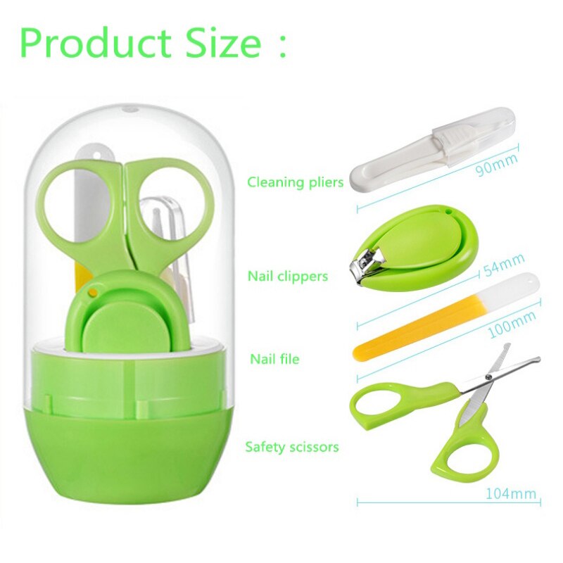 Bebê cuidados com as unhas clippers de quatro peças conjunto de segurança do bebê clippers para crianças crianças fácil de transportar arquivo de unhas conjunto de combinação