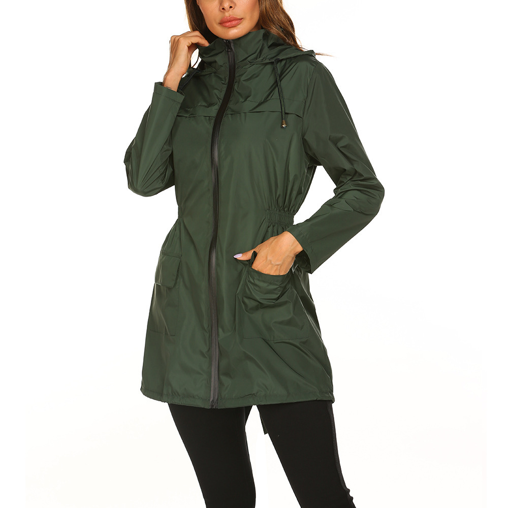 Damen leichte Regenmantel draussen wasserdichte Jacke Kapuze Wind jacke weibliche lange wandern klettern Regen jacken Outwear