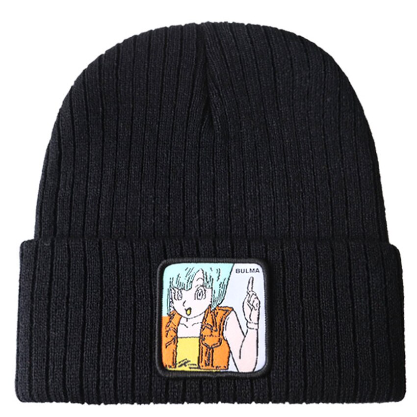 BULMA-gorro de punto de algodón BUU, gorro de esquí cálido para invierno, gorro de punto, gorros para exteriores, Unisex: Black