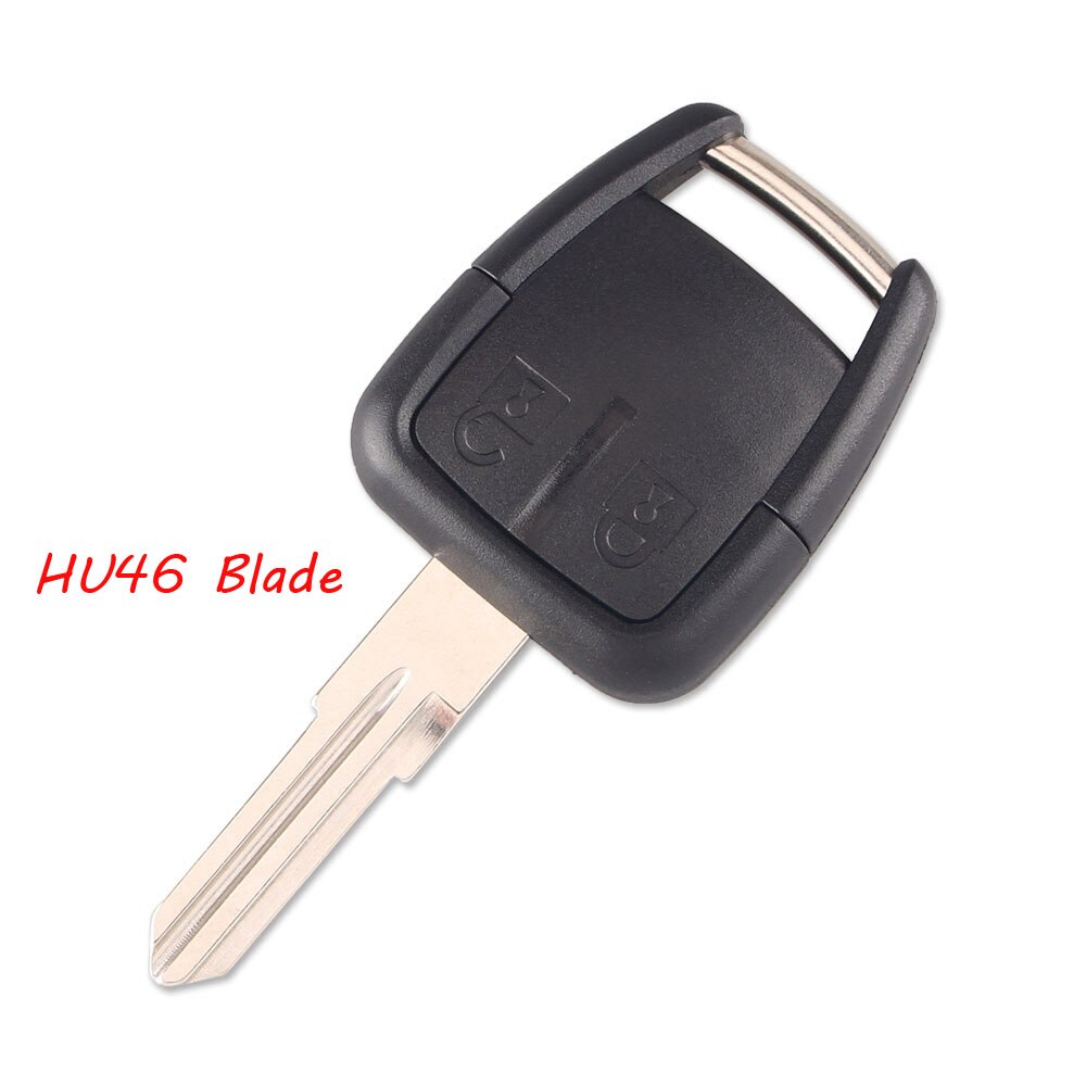 KEYYOU 2 Button Car Key Remote Case Shell Fob For Chevrolet With Key Blade: HU46 Blade
