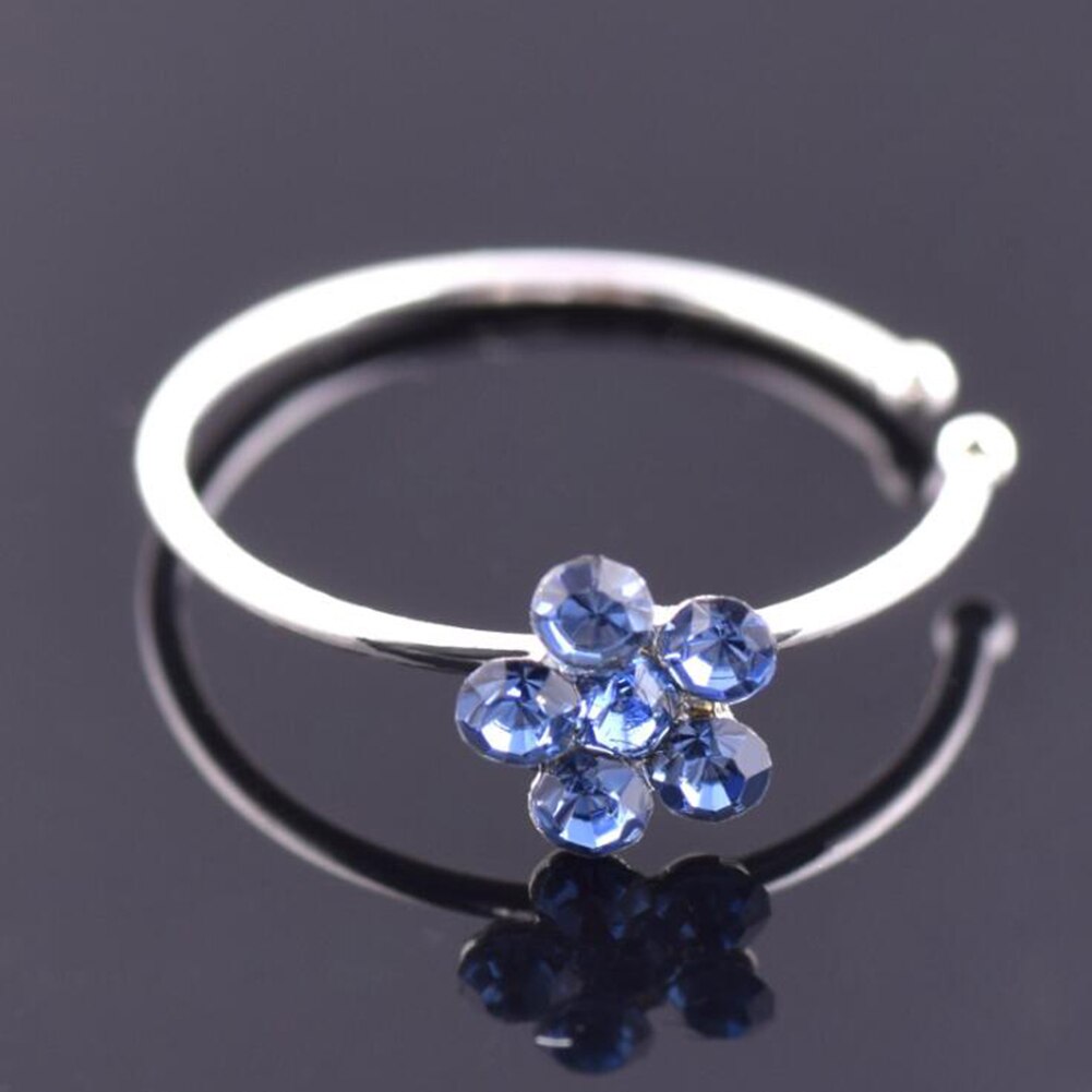 1PC Silver And Gold Color Nose Piercing Jewelry Nose Hoop Nostril Ring Flower Helix Cartilage Tragus Earring Sexy Body Jewelry