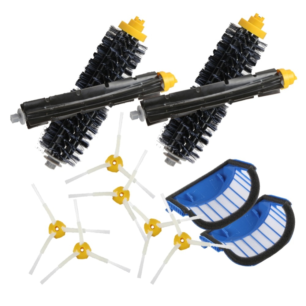 Blått aerovac filter+ set huvudborstsats + sidoborste för irobot roomba 600 series 620 630 650 660 byte av tillbehör