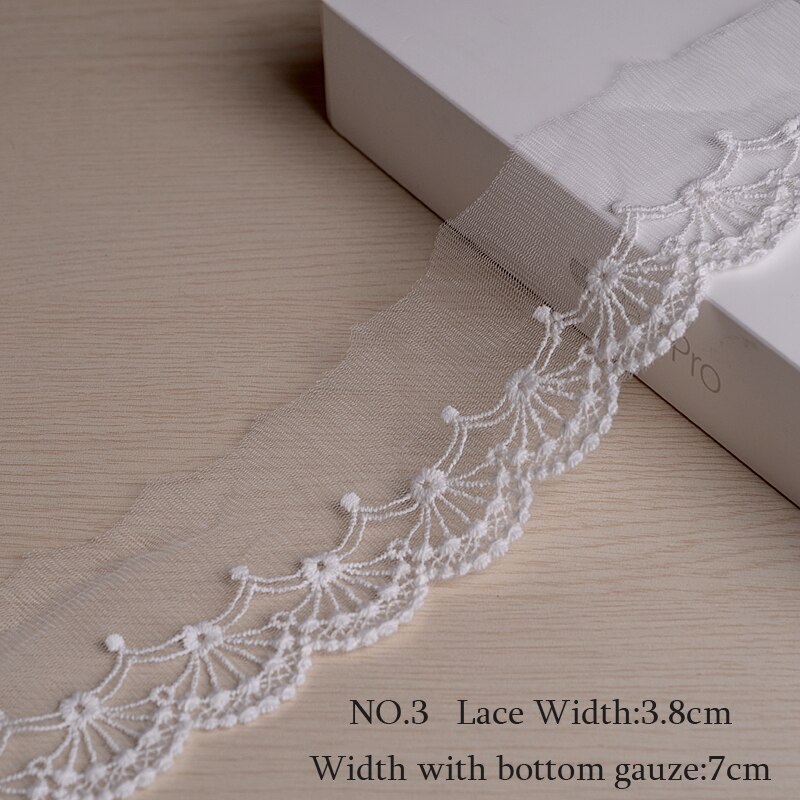 Materiał koronkowy DIY akcesoria siatka gaza rękojeść koronka bawełniana koronka biały beż wesele tkanina na suknię wykończenia ręcznie: nie.3