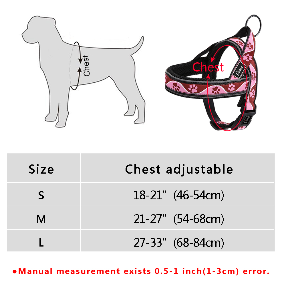 Reflective Dog Harness Adjustable Outdoor Training Dogs Harnesses with Handle Quick Fit For Medium Large Pets Cats Pitbull