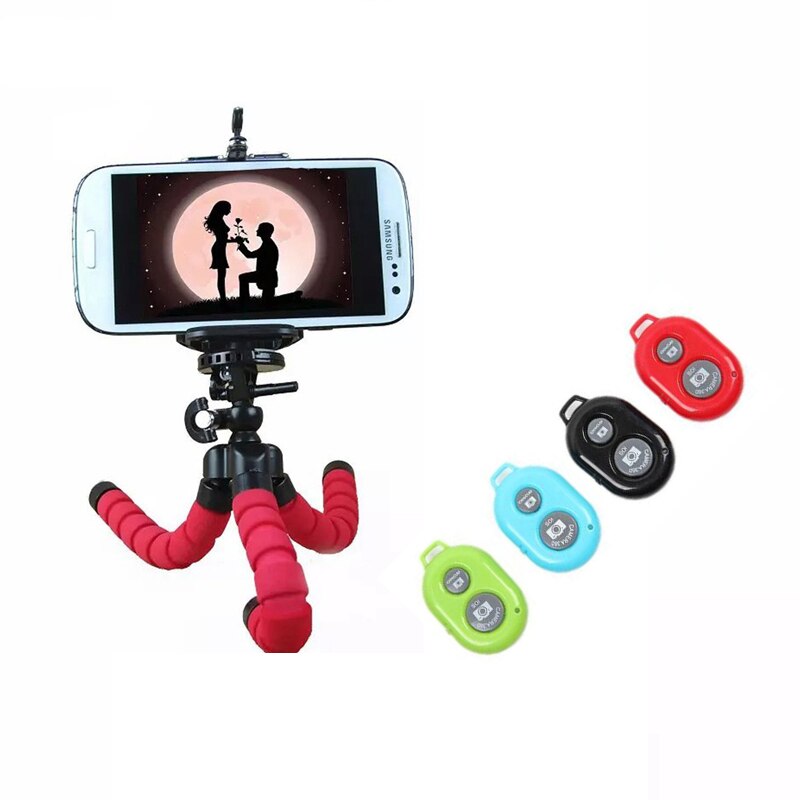 Pro Car Phone Holder Wireless Bluetooth-compatible Remote Tripod Octopus Selfie Stand Mount for iPhone Samsung Xiaomi Lenovo: 3 in 1