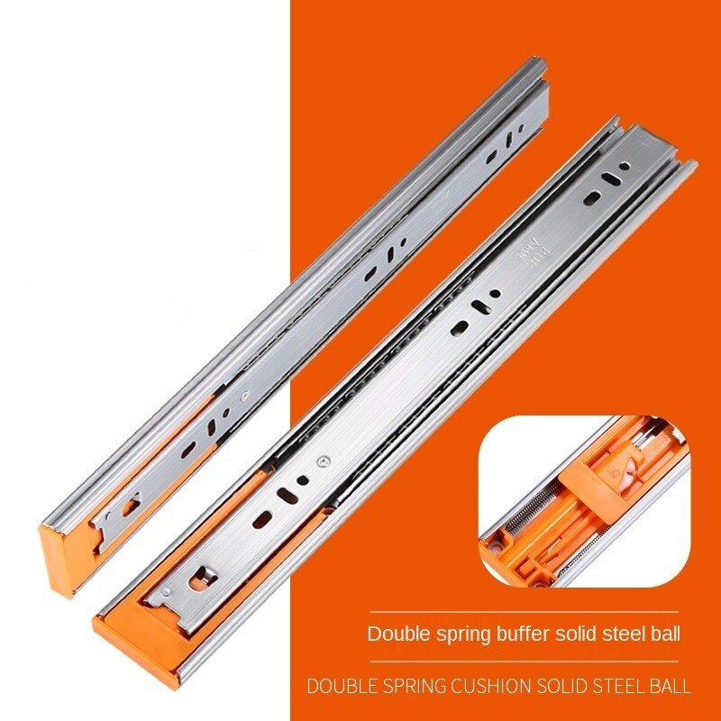 10&quot;-22&quot; Stainless Steel Drawer Slides Soft Close Drawer Track Rail Sliding Three-Section Cabinet Slides Furniture Hardware WF