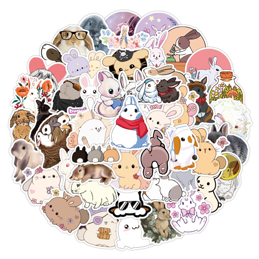 10/50 stücke Kawaii Kaninchen DIY Dekor Aufkleber Stock Etikett Laptop Telefon Notizbuch Skateboard freundlicher Hase Aufkleber Aufkleber clasic Spielzeug