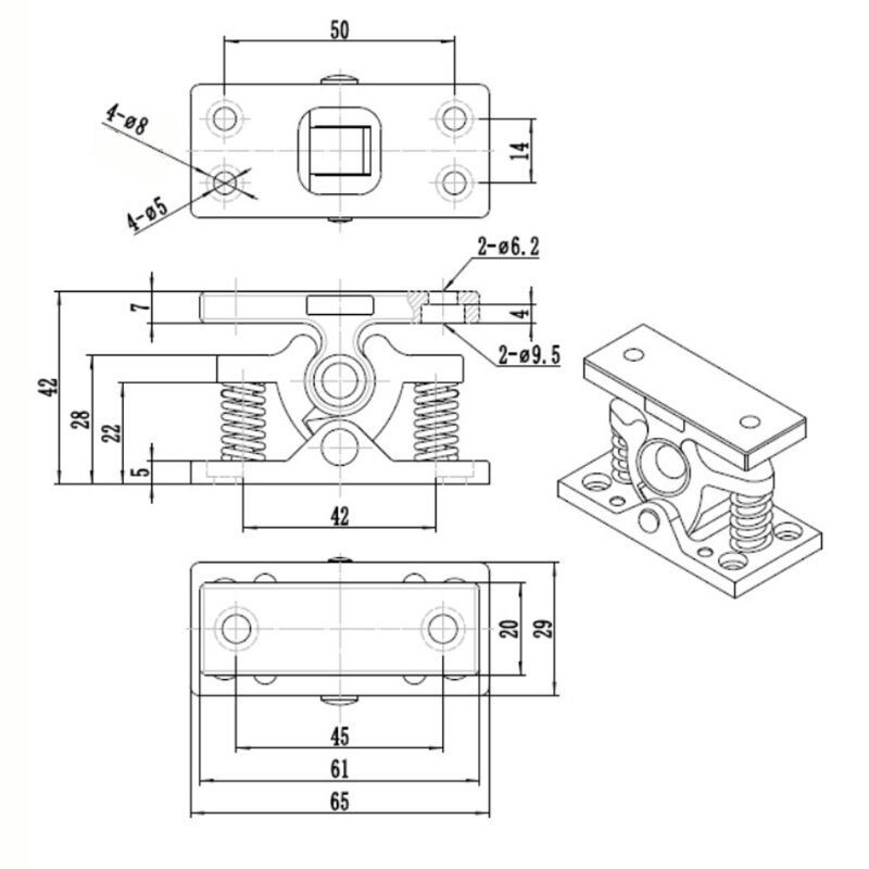 Zinc Alloy Door Stops Retainer Catch Door Stopper Spring Lock for Caravan Motorhomes Boat Hardware Door Clip