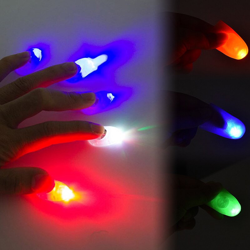 1pc Luminous Novelty Funny Magic Trick Props LED Light Flashing Fingers Kids Amazing Fantastic Glow Toys Children Decor