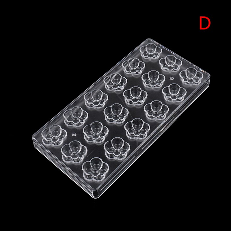 3D Polycarbonaat Chocolade Mallen Chocolade Candy Bars Mallen Lade Polycarbonaat Plastic Vorm Bloemen Bakken Gebak Bakkerij Gereedschap: D
