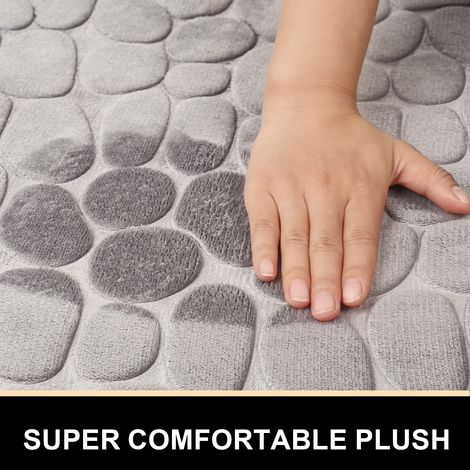 Large Bathroom Mat Soft Absorbent Pebble Foot Mat Anti Slip Bath Mat Bedroom Balcony Carpet Entrance Floor Mat Long Kitchen Mat