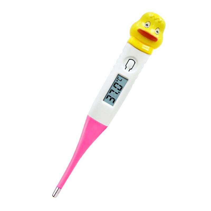 Cartoon Digitale Thermometer Oksel Lcd Memory Recall Flexibele Tips Temperatuur Meting Voor Kind Volwassen Body