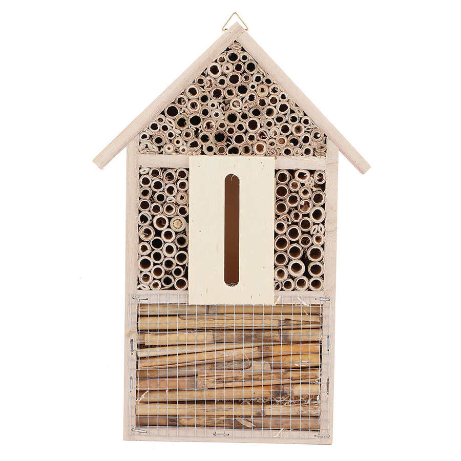 Wooden Insect House Bee House Shelter Garden Insect Nesting Box Handicrafts Outdoor Garden Decoration