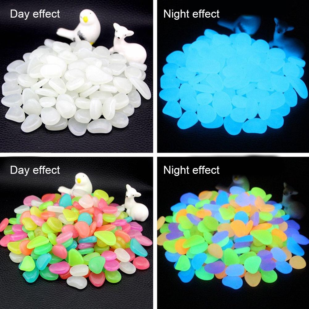 200 Stks/partij Lichtgevende Pebbles Rocks Tuin Ornamenten Steen Glow In The Dark Gardenfor Loopbruggen Aquarium Decoraties