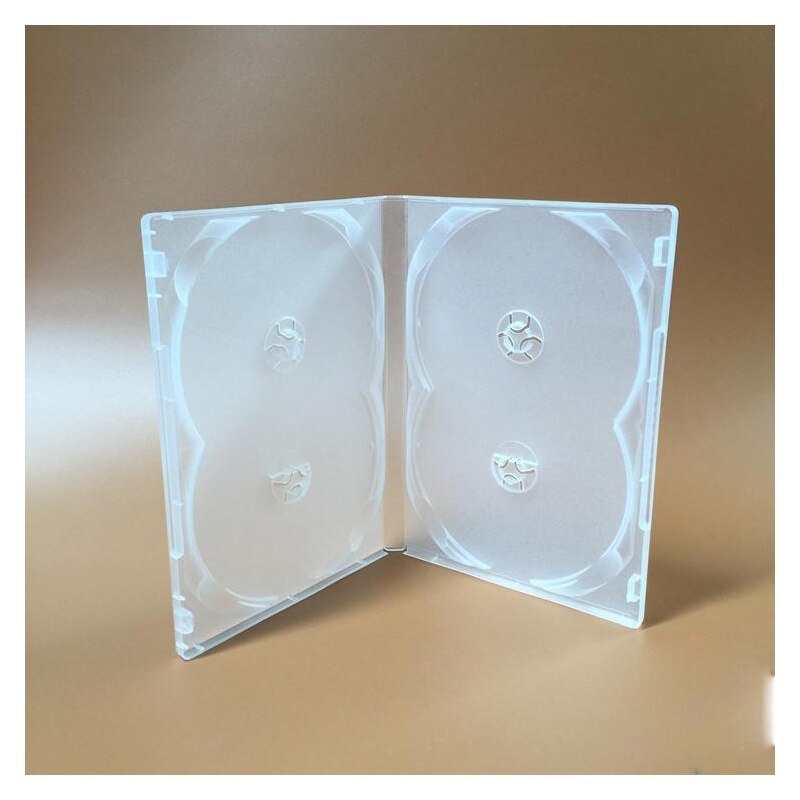 2Pcs 4DVD Transparante Zacht Plastic Case 190X135X14mm Houden Insert / 4 Disc