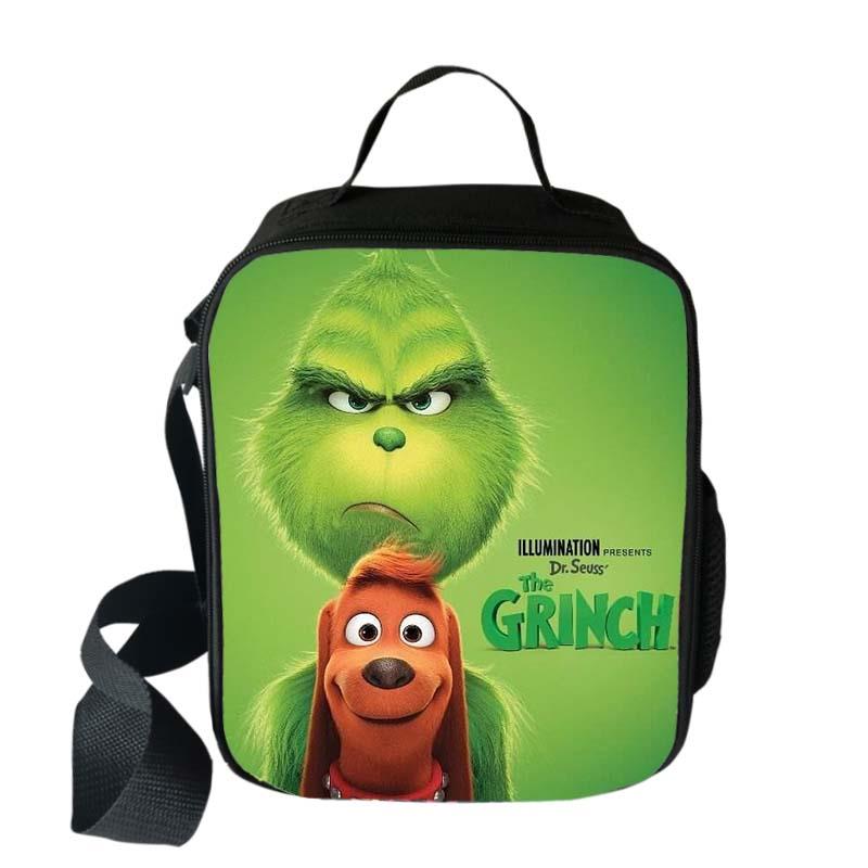 Grün Grinch Mittagessen Taschen Jungen Mädchen Reisen Tote Taschen Picknick Lebensmittel Frisch Lagerung Taschen Student Mini Umhängetasche: 009