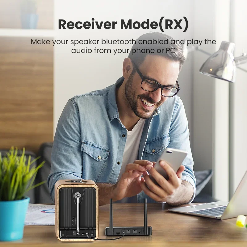 ! UGREEN 100m Long Range Bluetooth 5.0 Transmitter Receiver AptX LL AptX HD Audio Adapter Wireless Audio Dongle for TV Home