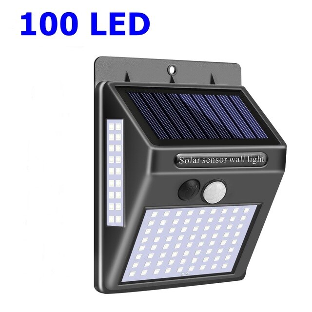 118 ledet solenergi lampe pir bevægelsessensor aktiveret sol lampe vandtæt udendørs have sikkerhed væg lys: 100d