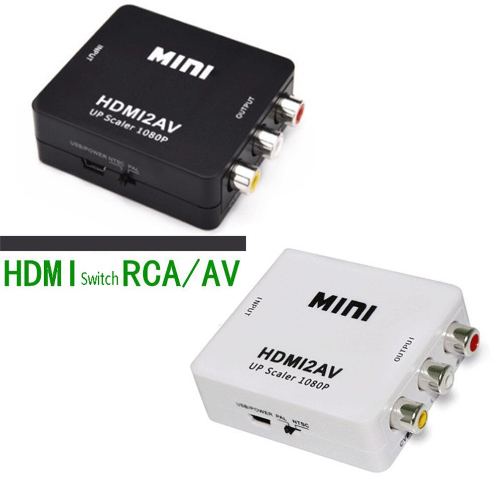 1080P Mini Video Converter Rca Av Naar Vga Video Converter Conversor Met 3.5Mm Audio AV2VGA/Cvbs + audio Naar Pc Hdtv Converter