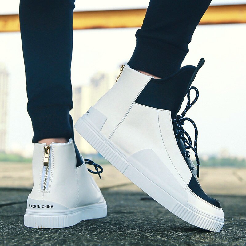Baidly höst/vinter high top herr sneaker fritidsskor herr läder skor hip hop herr boots skor chaussure homme