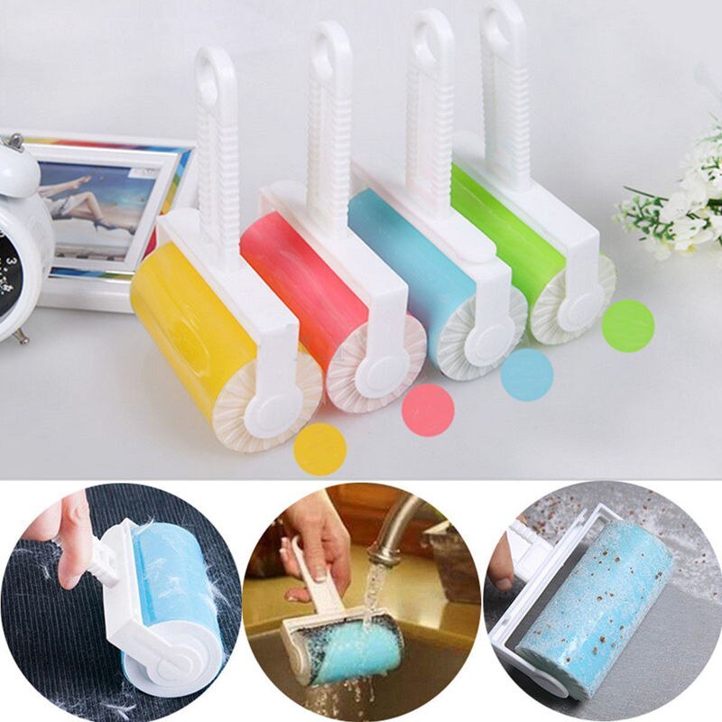 1 Pcs Willekeurige Kleur Wasbare Roller Cleaner Lint Sticky Picker Huisdier Haar Fluff Remover Brush Herbruikbare