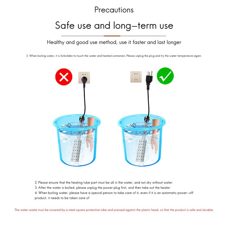 Chauffe-eau électrique instantané 2500W, par Immersion, instantané, pour cuisine, salle de bain et piscine, prise ue