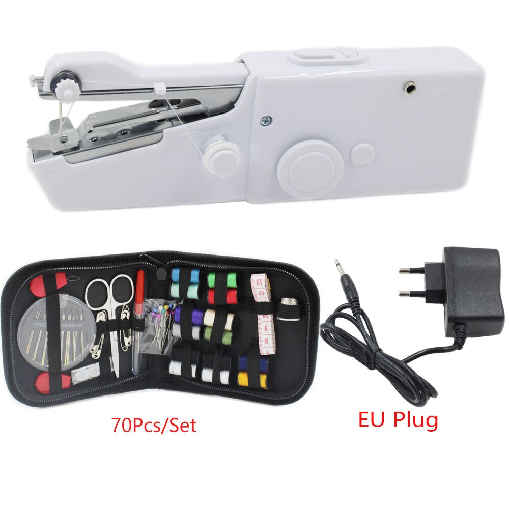 Portable Handheld Sewing Machines Stitch Sew Needlework Cordless Clothes Fabrics Electric Sewing Machine Stitch Tools Set: Set 3