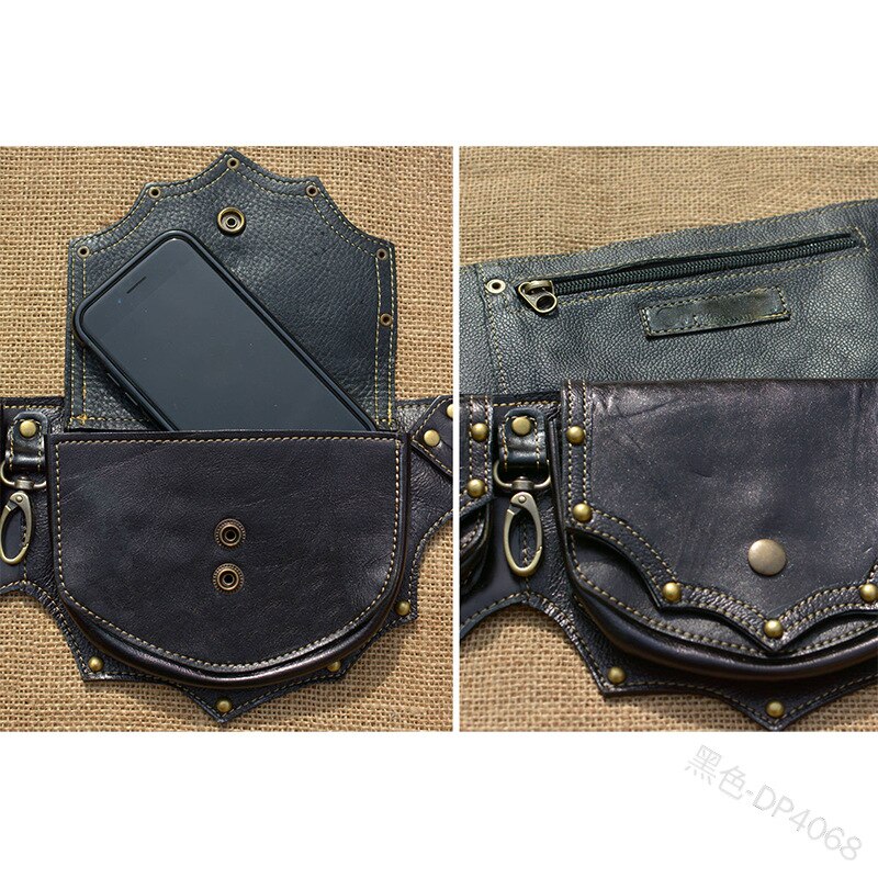 Średniowieczna torba typu worek Steampunk rycerz kostium pirata kobiety sukienka klasyczny akcesoria części wiking antyczny pas skórzany portfel