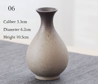Kleine stenen vaas chinese zen bloemhouder vintage gedroogde bloemen bloem keramische decoratie huis tuin eenvoudige vazen: 06