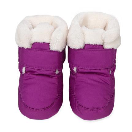 Vinter baby pige sko vandtæt og vindtæt tyk varm baby dreng støvler til nyfødte spædbørn outwear sne støvler: Lilla / 3