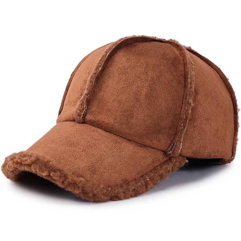 Vinter baseballcap til kvinner menn fuskepels fløyel varm pluss justerbar casualunibeauty: Brun 1