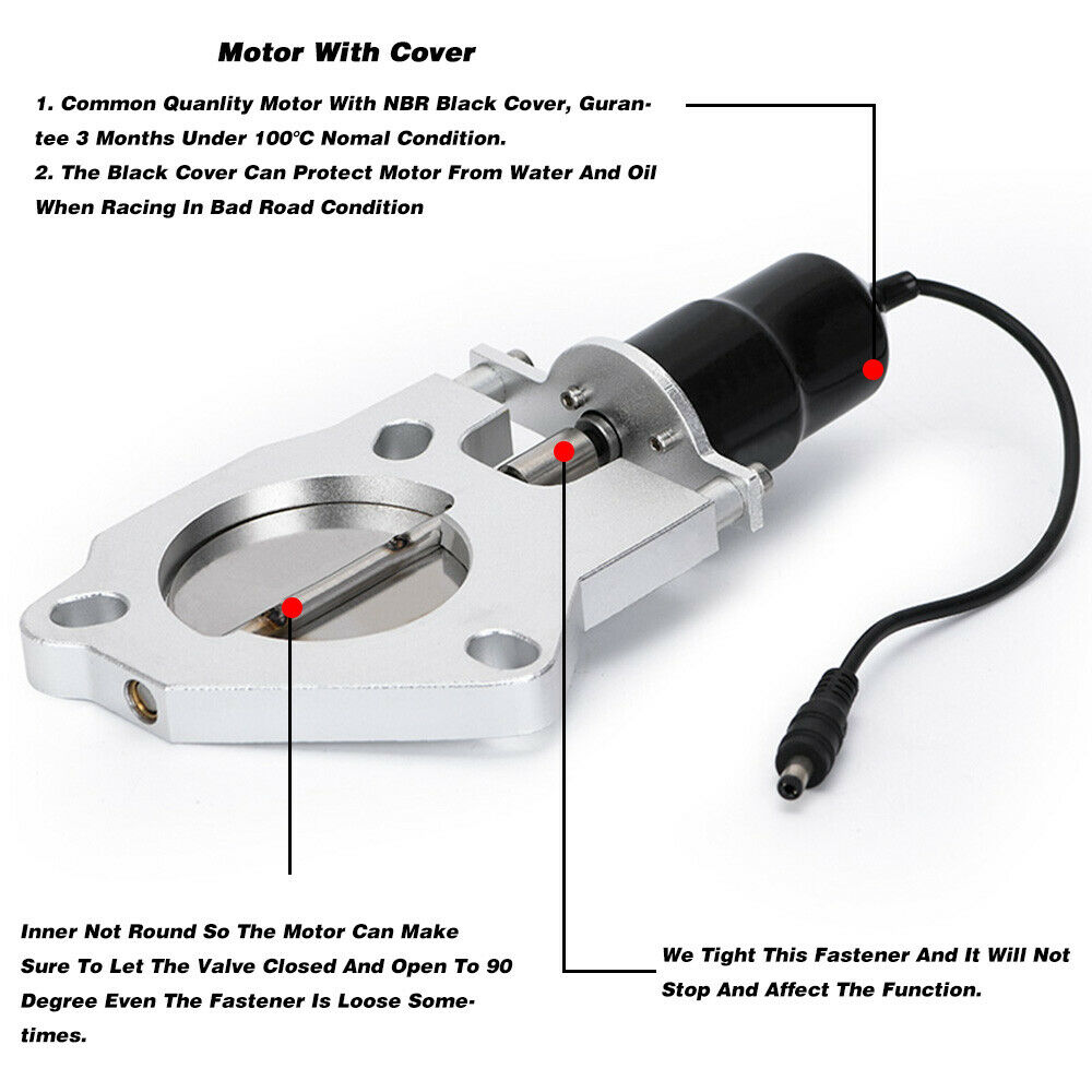 Universale 2.5 3 pollici scarico elettrico giù tubo E-taglio ritaglio valvola motore kit telecomando