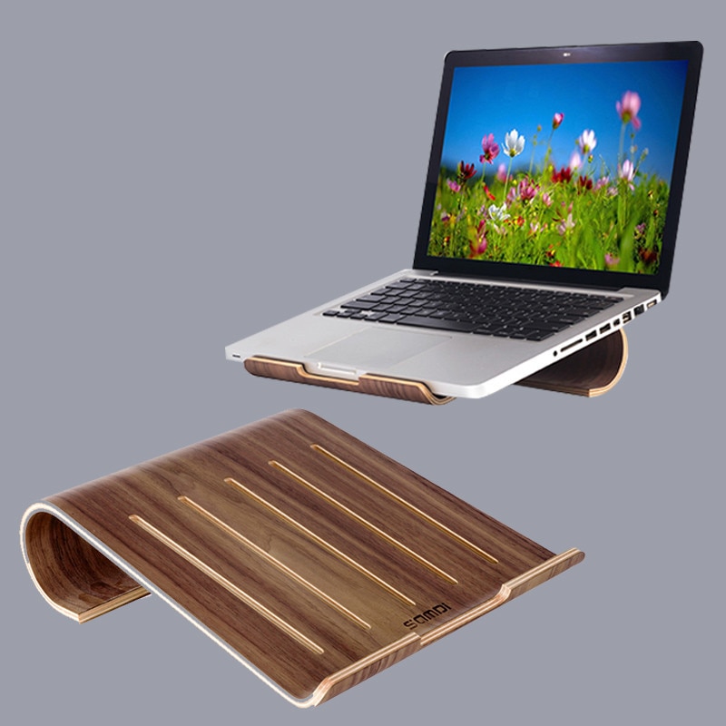Samdi Vogue Computer Bureau Houten Laptop Cooling Pad Stand Hout Cooler Holder Bracket Dock Voor Macbook Air Pro Retina Ipad