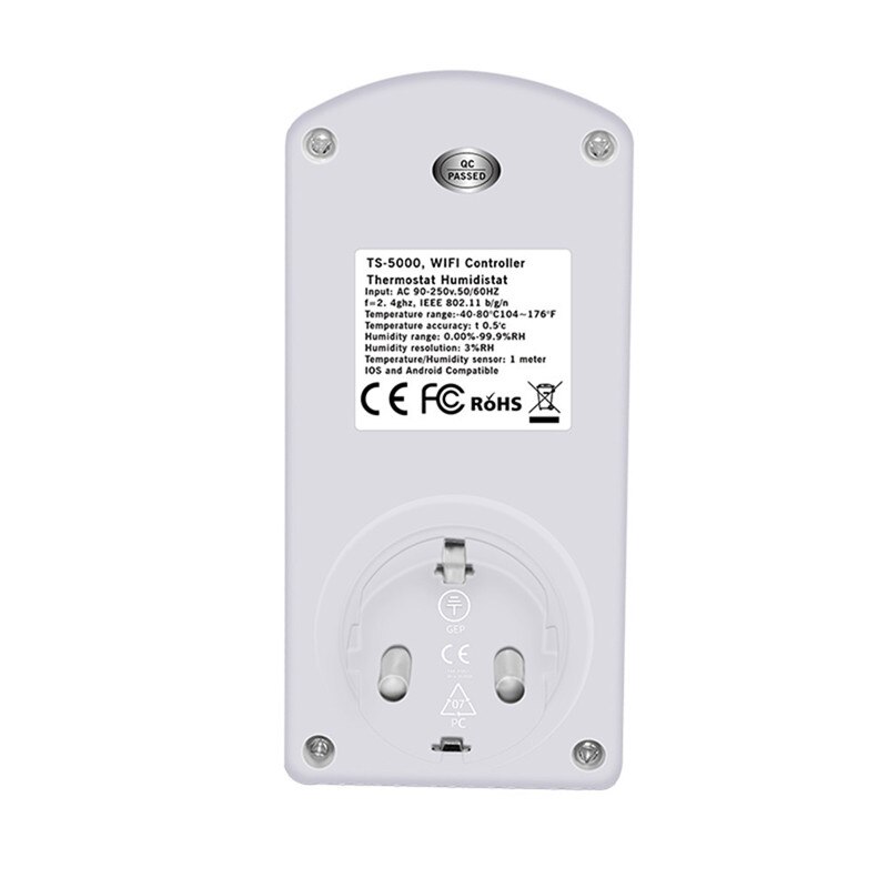 EPULA WiFi Smart EU Plug/Socket Temperature Humidity Controller Intelligent Timer Outlet Switch Remote Control For IOS/Android