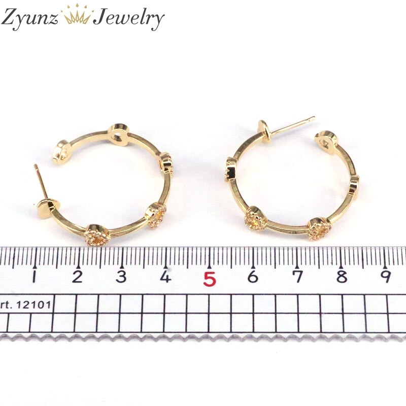 5 paires, or couleur coeur boucles d'oreilles pour femmes fille clair CZ pierre boucle d'oreille bijoux